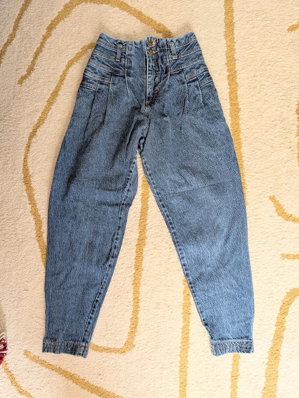 VTG 80s High-Waist Barrel Women’s Jeans - Blue Denim, Size 26, Tapered Leg